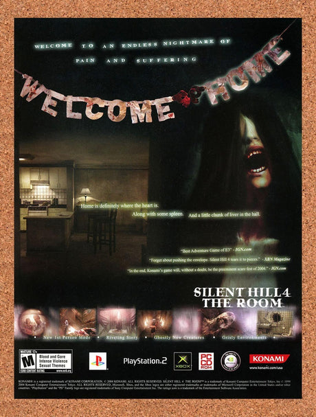 2004 Silent Hill 4 The Room PS2 Original Advertisement / Retro Promo v1