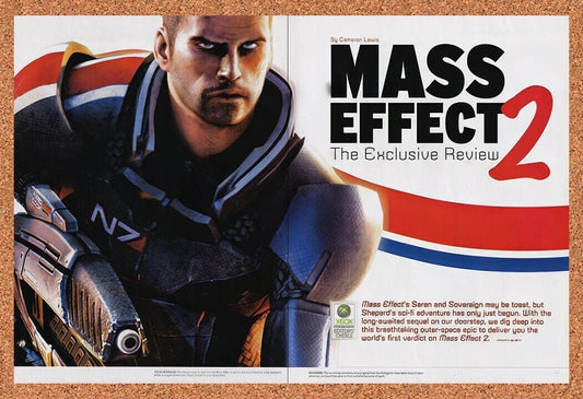 2009 Mass Effect 2 Xbox 360 Original Advertisement / Retro Wall Art v4
