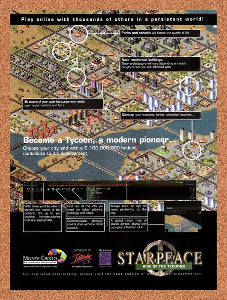 2000 StarPeace Episode 1 Rise Of The Tycoons PC Original Ad / Promo v2