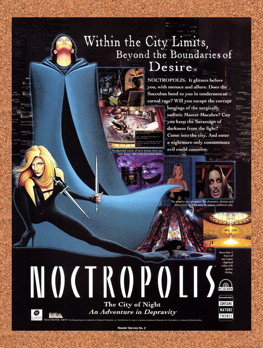 1995 Noctropolis PC Original Advertisement / Retro Promo v1