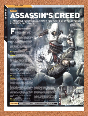2006 Assassin's Creed PC Original Advertisement / Retro Promo vr1