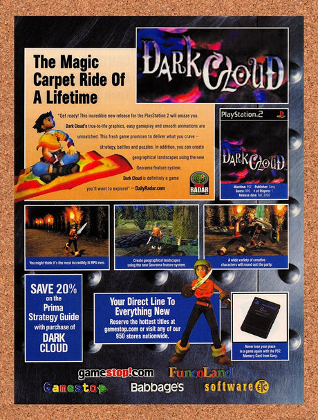 2000 Dark Cloud FuncoLand Original Advertisement / Retro Promo v4