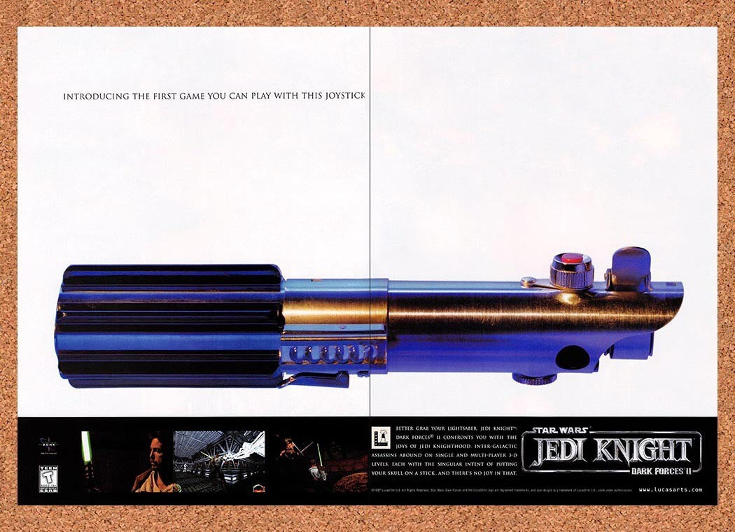 1998 Star Wars Jedi Knight Dark Forces 2 PC Original Advertisement / Promo v3