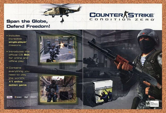 Counter-Strike Condition Zero PC Original 2004 Ad Authentic Video Game Promo