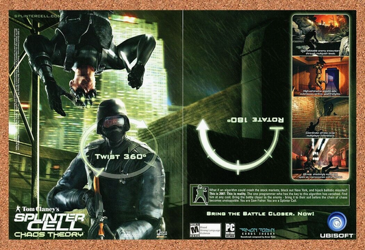Splinter Cell Chaos Theory PS2 Original 2004 Ad Authentic Video Game Promo