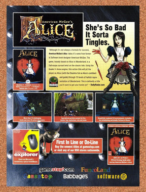 2000 American McGees Alice FuncoLand PC Original Advertisement / Retro Promo v2