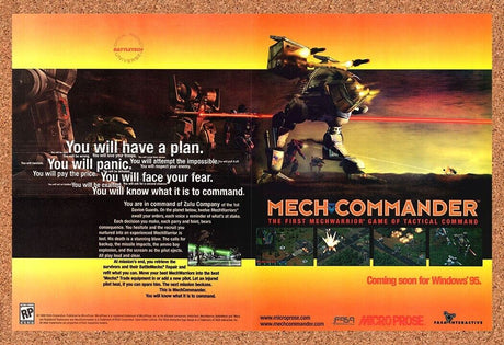 Battletech Mech Commander PC Original 1998 Print Ad Authentic Video Game Promo