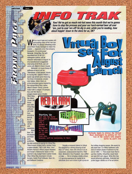 1995 Virtual Boy Launch Day Set Original Advertisement / Retro Wall Art v6