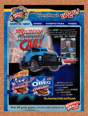 2002 Nabisco World Cookie Barz Armored Car 3D Game Original Ad / Promo v1