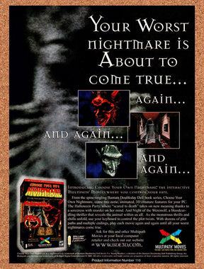 1997 Choose Your Own Nightmare PC Original Advertisement / Retro Promo v1