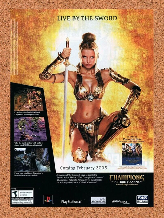 Champions Return To Arms PS2 Original 2005 Authentic Everquest Game Promo v1