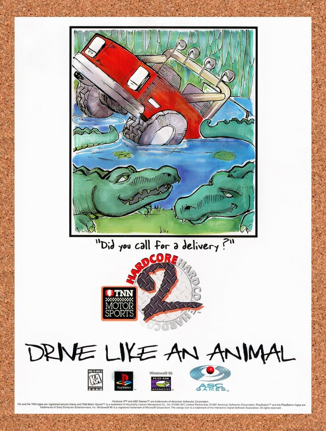 1997 TNN Motor Sports Hardcore 2 PS1 Original Advertisement / Retro Wall Art v2