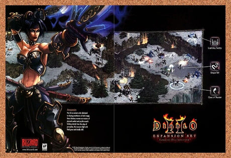 Diablo 2 PC Lords Of Destruction Original 2003 Ad Authentic Video Game Promo