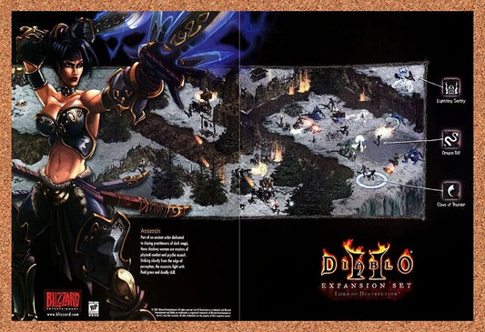 Diablo 2 PC Lords Of Destruction Original 2002 Ad Authentic Video Game Promo