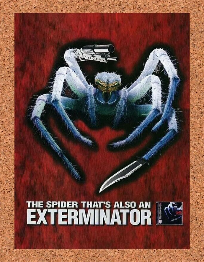Spider PS1 Original 1997 Ad Authentic PlayStation Platformer Video Game Promo