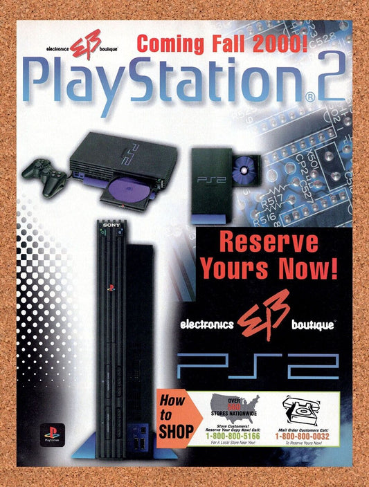Sony PS2 EB Games Original 2000 Vintage Ad - Pre-Order Video Game Promo