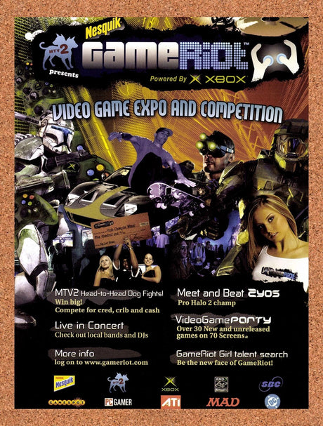 2005 MTV 2 GameRiot Expo Powered by Xbox Original Advertisement / Retro Promo v1