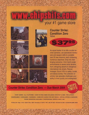 Counter-Strike Zero PC Original 2006 Ad Authentic Chipsbits Video Game Promo