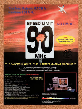 1995 Falcon Northwest Mach V 100 Original Advertisement / Retro Wall Art v9