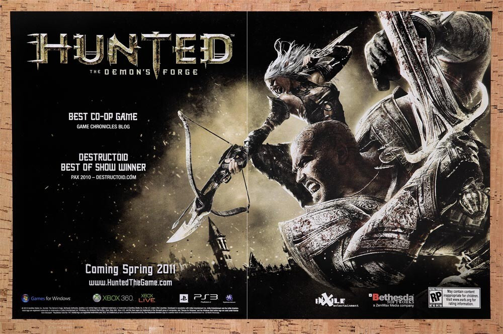2010 Hunted The Demons Forge Xbox 360 Original Advertisement / Retro Wall Art v1