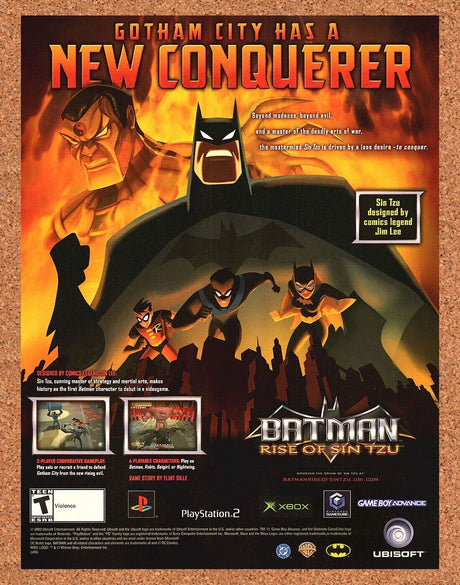 Original 2004 Batman Rise Of Sin Tzu PS2 Vintage Ad - Video Game Promo Wall Art