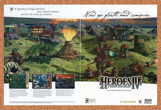 Heroes Of Might And Magic 4 PC IV Original 2003 Ad Authentic Video Game Promo