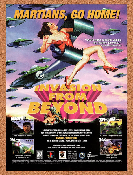 1998 Invasion From Beyond PS1 Original Advertisement / Retro Wall Art v1