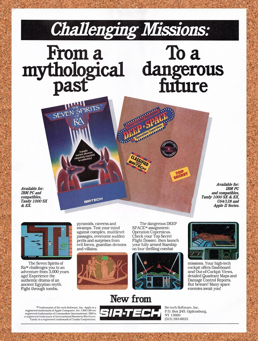 1987 Sir-Tech Seven Spirits Of RA IBM Games Original Ad / Retro Wall Art v2