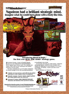 1996 Advanced Dungeons & Dragons Blood & Magic PC Original Ad / Promo v1