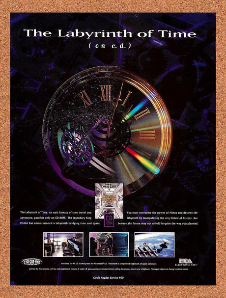 1994 Labyrinth Of Time PC Original Advertisement / Retro Promo v1
