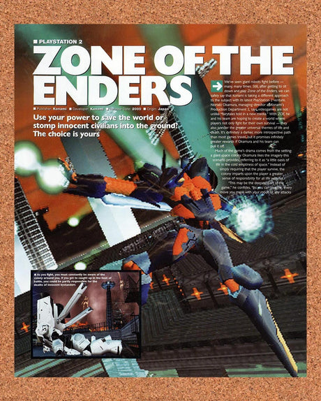 2000 Zone Of The Enders PS2 Original Advertisement / Retro Promo v2