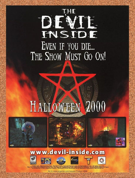 The Devil Inside PC Original 2002 Ad Authentic Survival Horror Video Game Promo