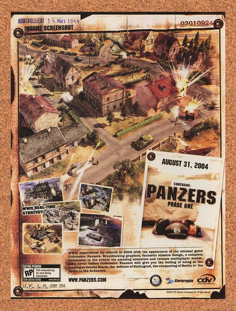 Codename Panzers Phase One PC Original 2006 Ad Authentic WWII Video Game Promo