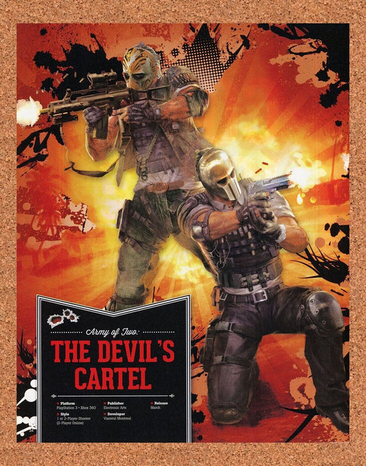 Army Of Two Devils Cartel PS3 Original 2011 Print Ad Authentic Video Game Promo