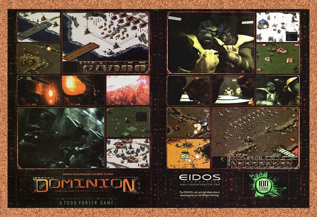 Dominion PC Original 1998 Print Ad Authentic Eidos Sci-fi Video Game Art Promo