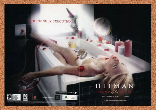 Hitman Blood Money Xbox Original 2005 Ad Authentic Vulgar Video Game Promo