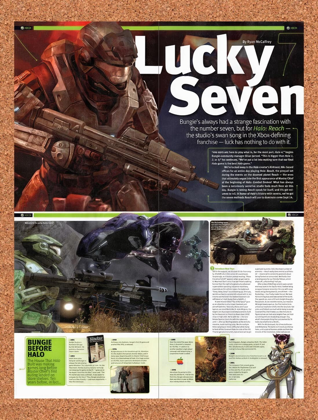 2009 Halo Reach Bungie Retrospective Original 4-Part Ad / Retro Wall Art v2