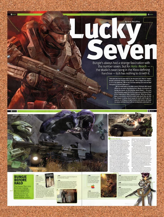 2009 Halo Reach Bungie Retrospective Original 4-Part Ad / Retro Wall Art v2
