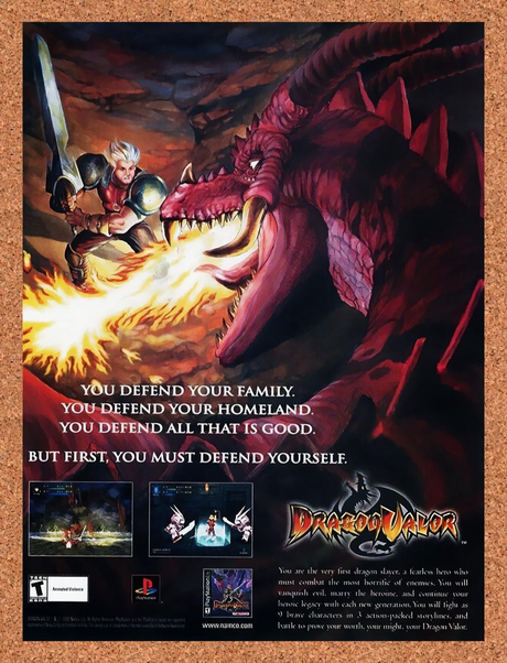 1999 Dragon Valor PS1 Original Advertisement / Retro Promo v1