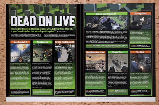 2008 Microsoft Xbox Live Dead On Live Original Advertisement / Retro Wall Art v4