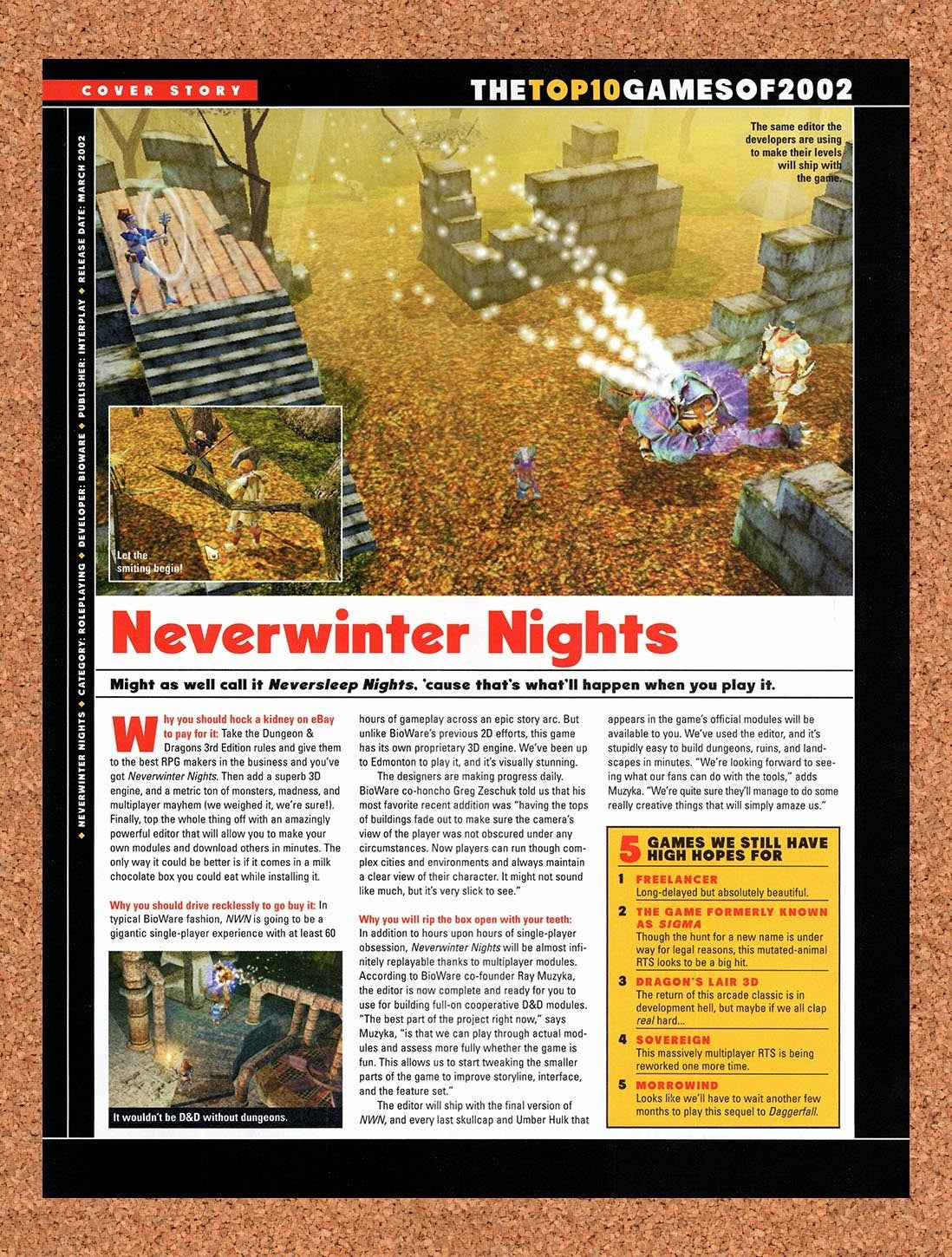 2001 Neverwinter Nights PC Original Advertisement / Retro Promo vr9