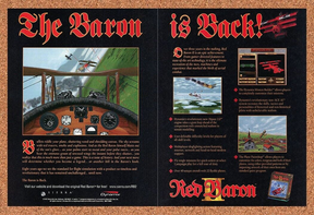 Red Baron PC Original 1997 Print Ad Authentic Sierra WWI Video Game Art Promo