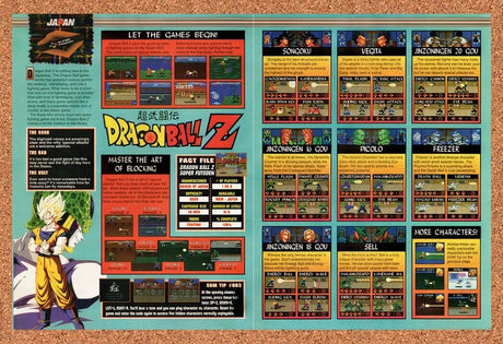 1993 Dragonball Z Super Butoden SNES Japan Original Ad / Retro Wall Art v1