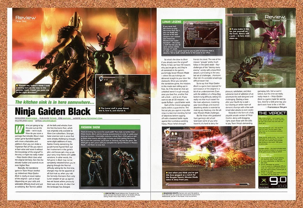 2005 Ninja Gaiden Black Xbox Original Advertisement / Retro Promo vr2