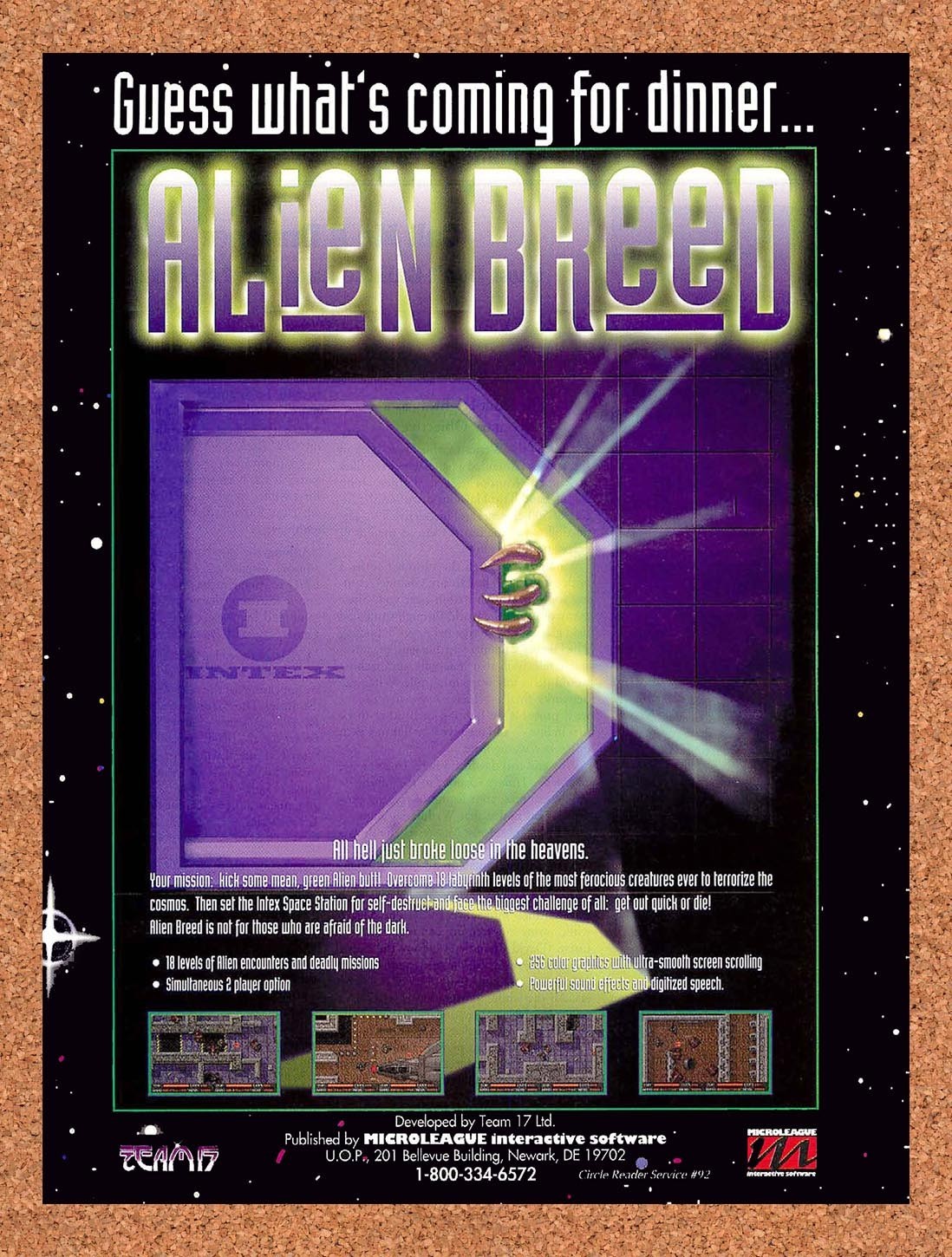 1994 Alien Breed PC Original Advertisement / Retro Promo v1