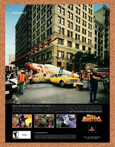 War Of The Monsters PS2 Original 2003 Vintage Ad - Video Game Art Promo