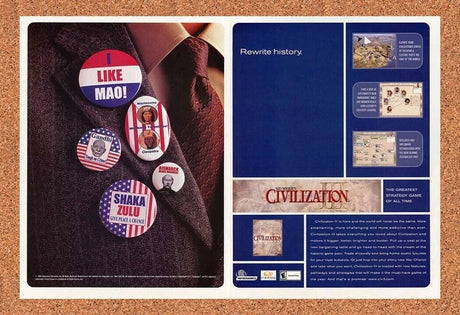 Civilization 3 PC III Original 2003 Ad Authentic Funny Video Game Promo