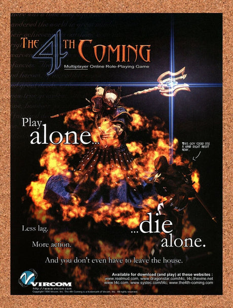 The 4Th Coming PC Original 2001 Ad Authentic French MMORPG Video Game Promo