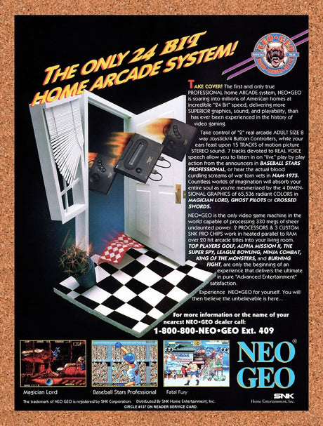 1992 Neo Geo Console Original Advertisement / Retro Wall Art v1