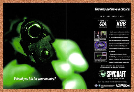 1996 Spycraft The Great Game PC Original Advertisement / Retro Promo v5